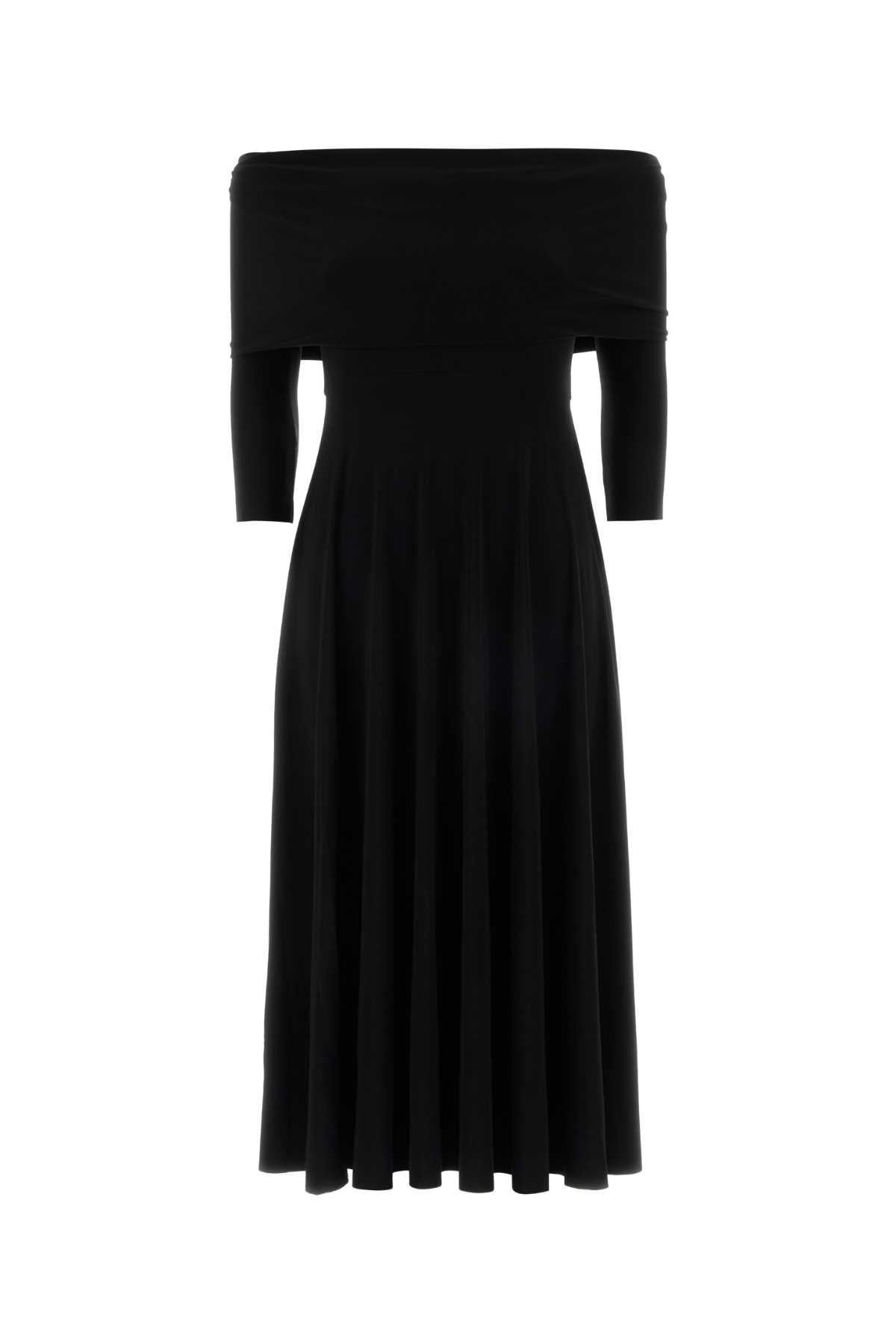 Norma Kamali Jersey Off-Shoulder Dress — Black