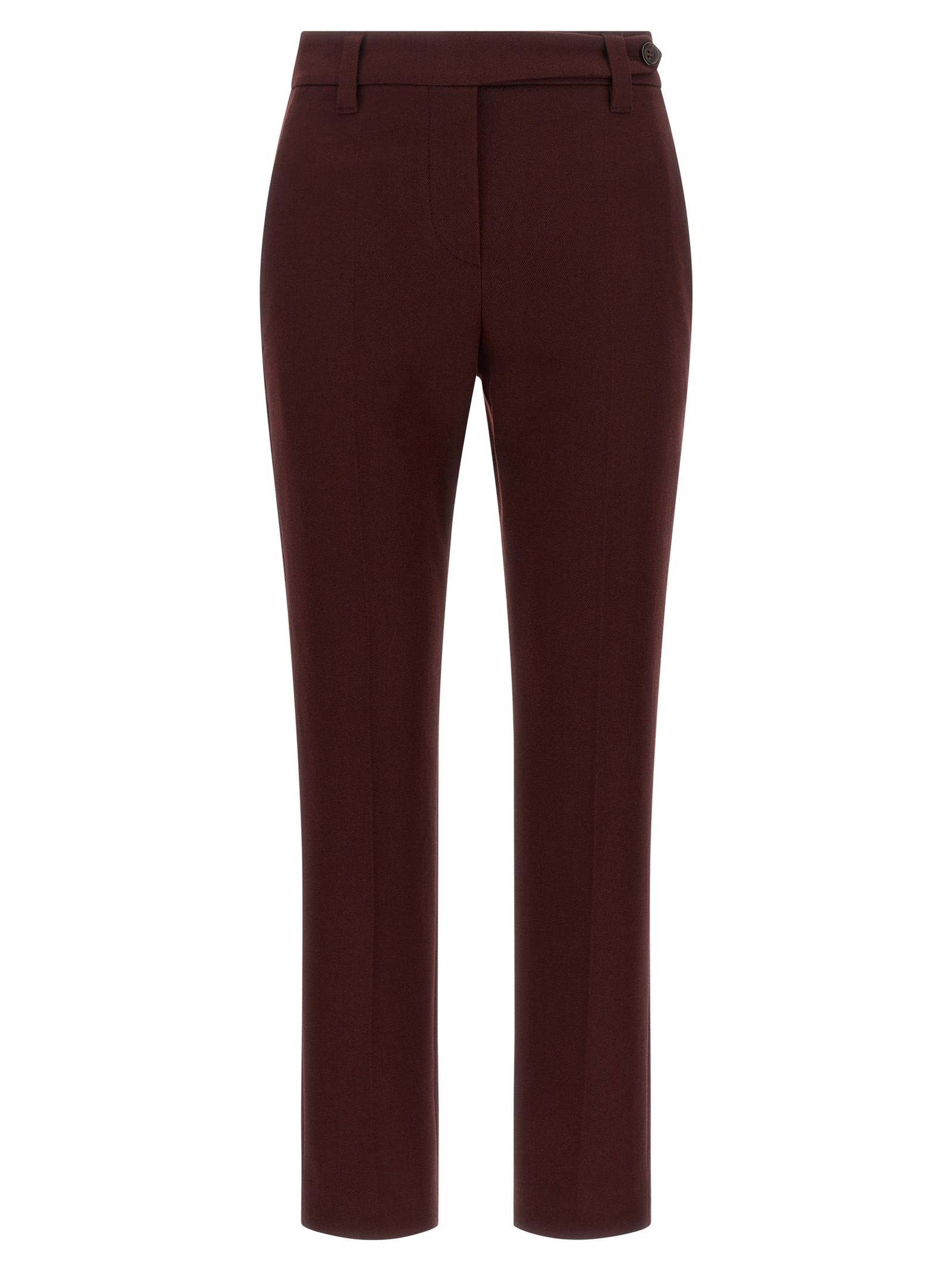 Brunello Cucinelli Cotton Canvas Trousers — Burgundy