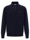 Brunello Cucinelli Cashmere Polo Shirt — Blue