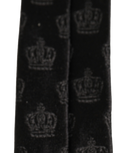 Dolce & Gabbana Crown-Print Silk Necktie — Black