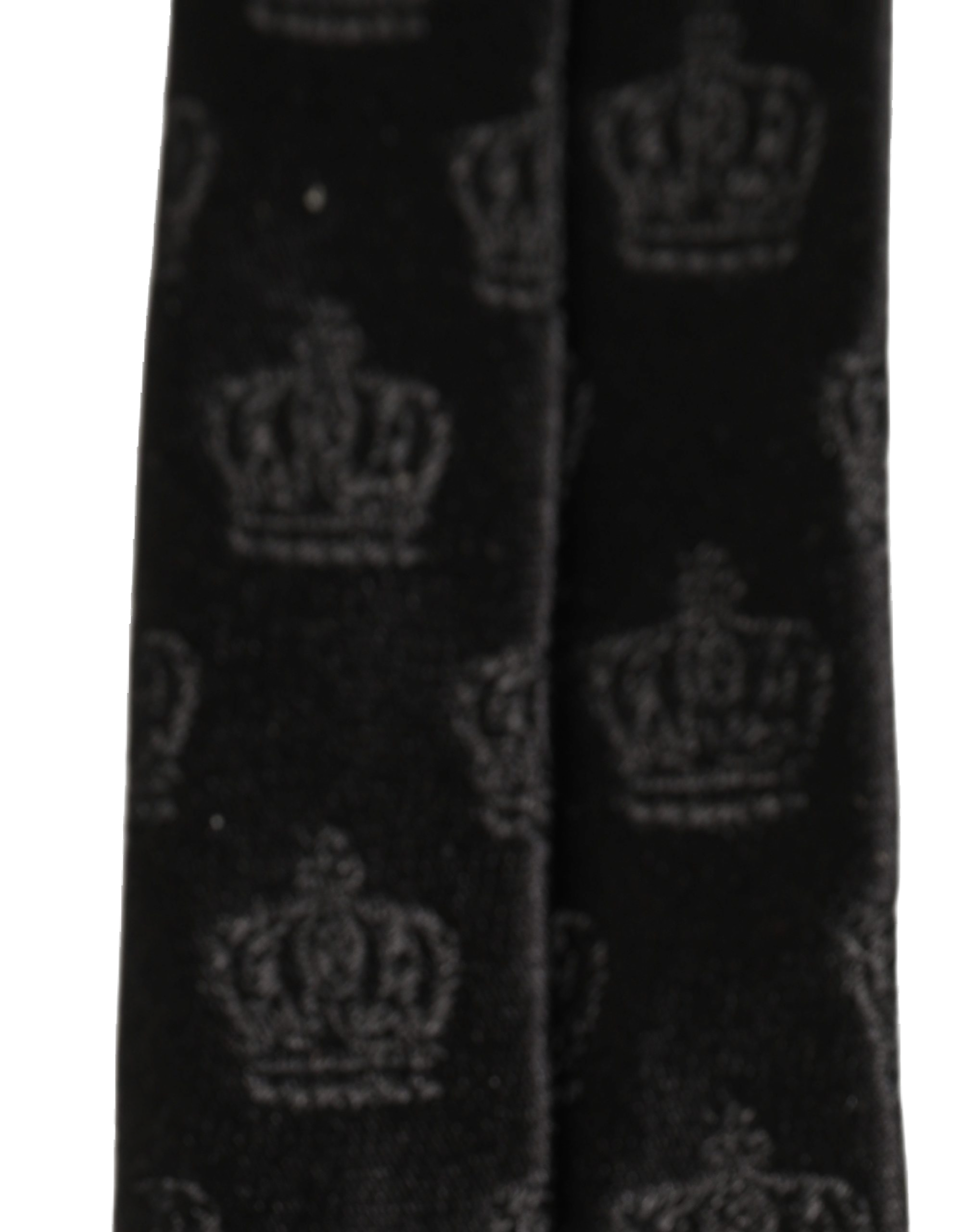 Dolce & Gabbana Crown-Print Silk Necktie — Black