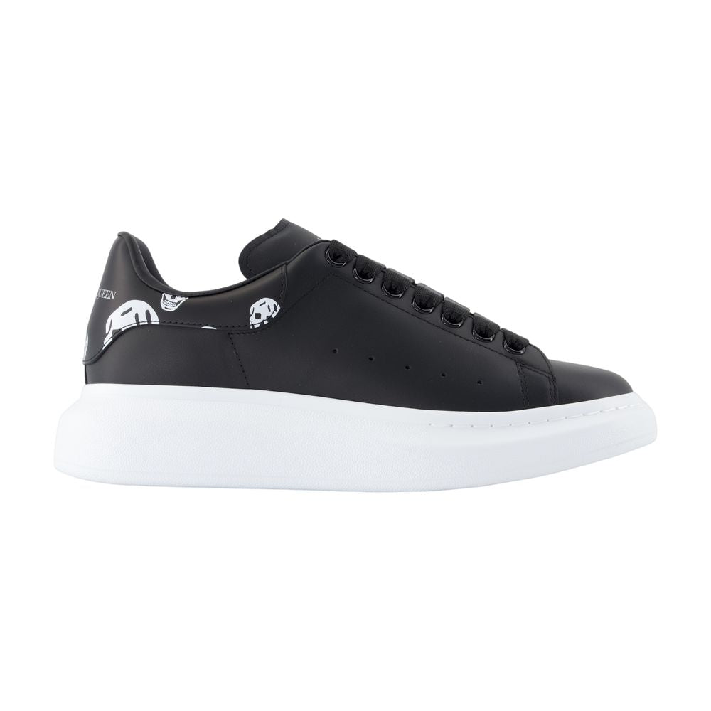 Alexander McQueen Oversized Leather Low-Top Sneaker — Black
