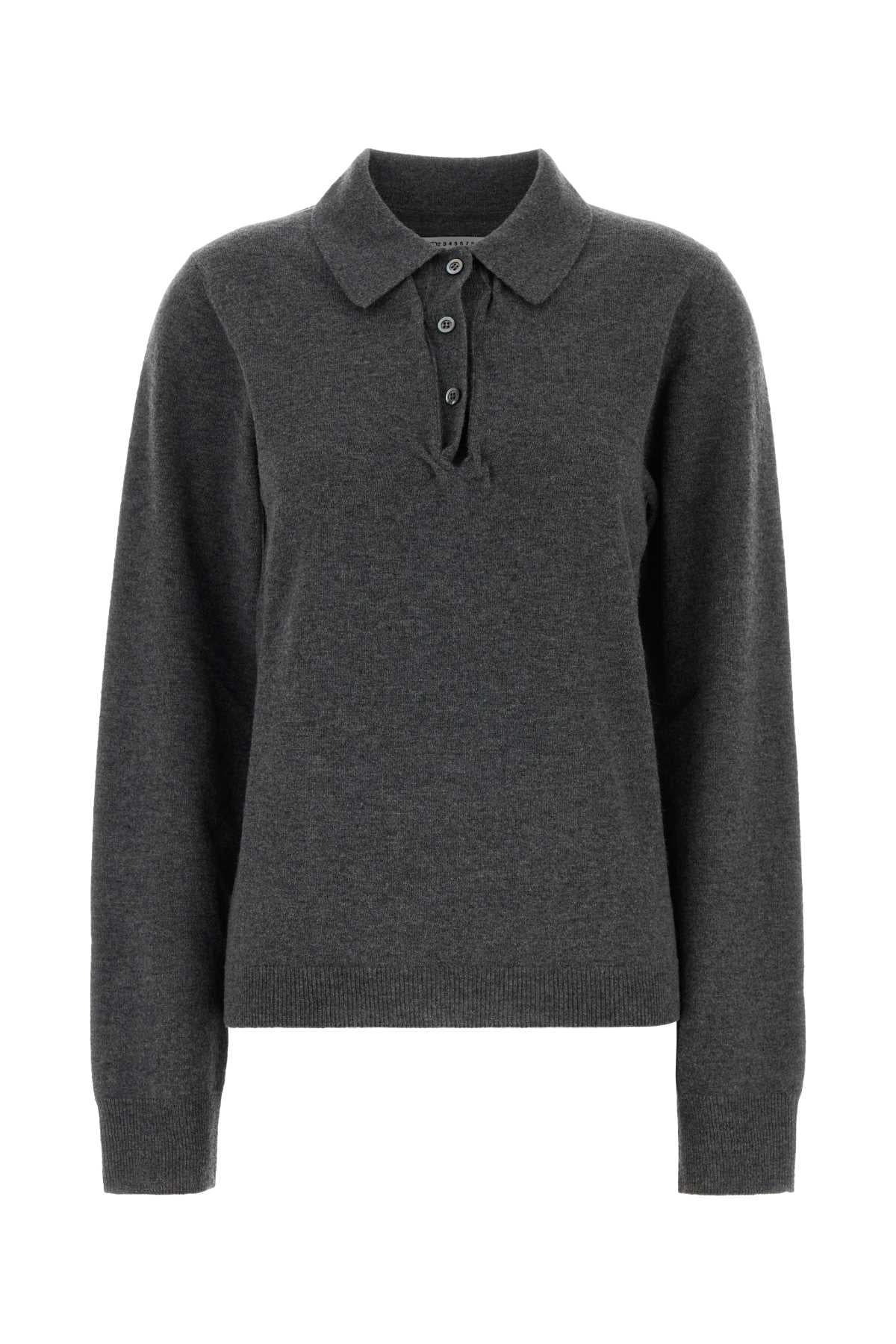 Maison Margiela Twist Lambswool Polo — Gray