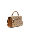 Bolso de mano de poliéster jacquard con logo Guess - Beige