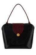 Versace Two-Tone Calf Leather Shoulder Bag — Black