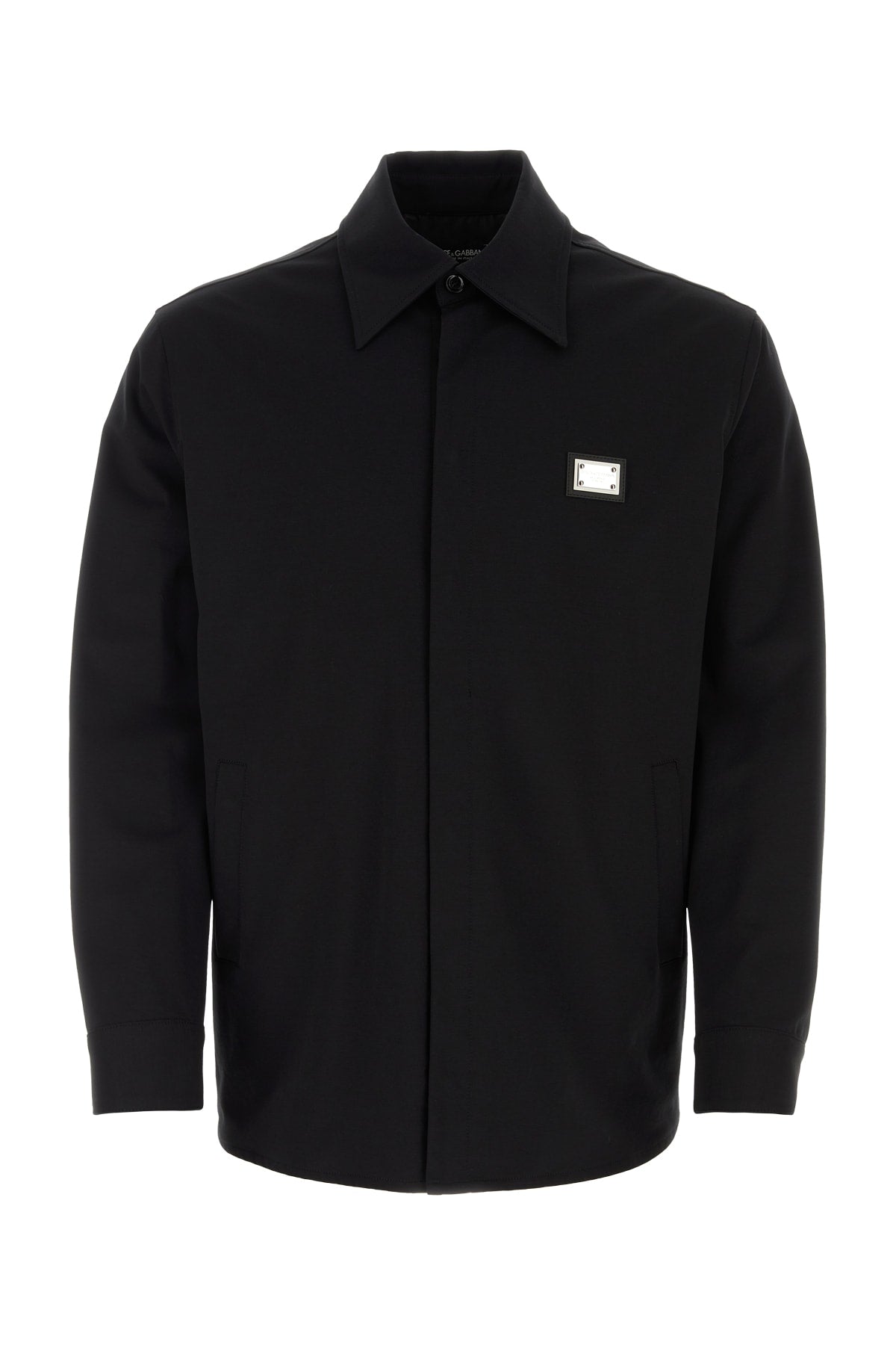 Dolce & Gabbana Logo-Patch Shirt — Black