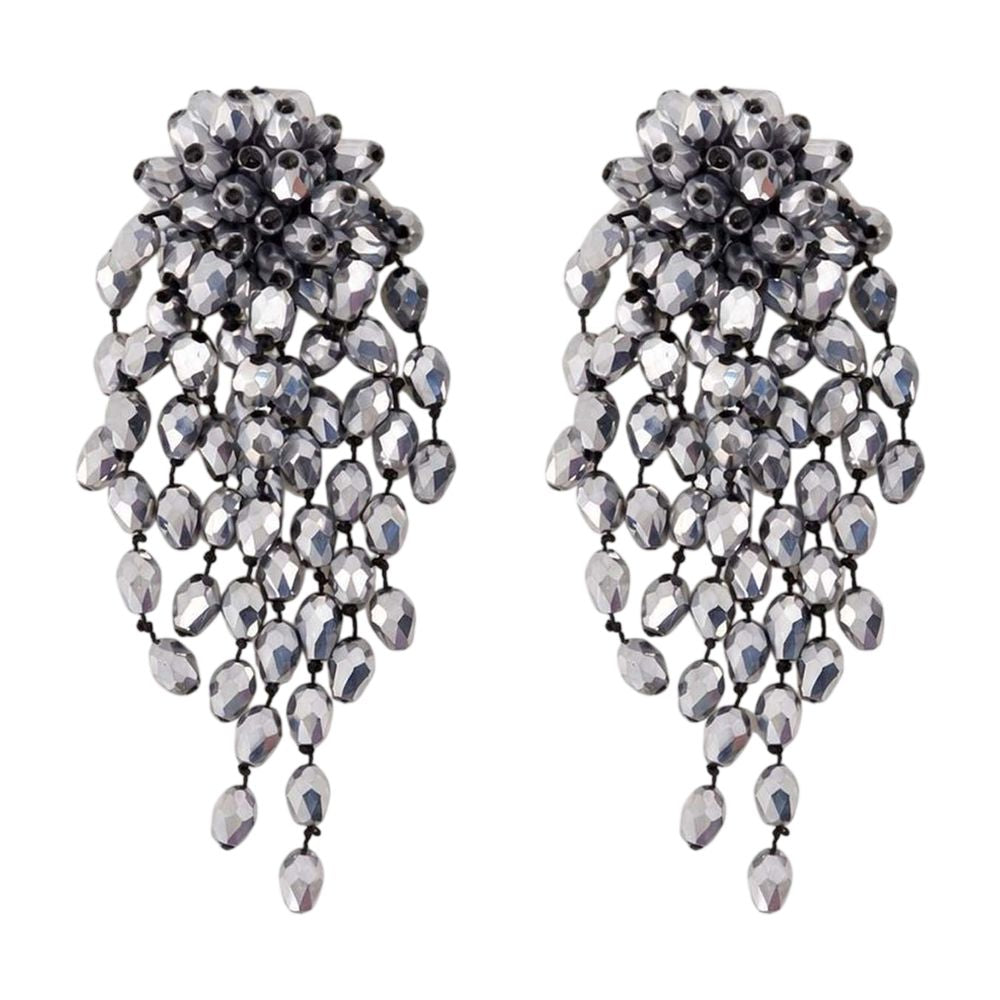 Isabel Marant Crystal Chandelier Earrings — Silver