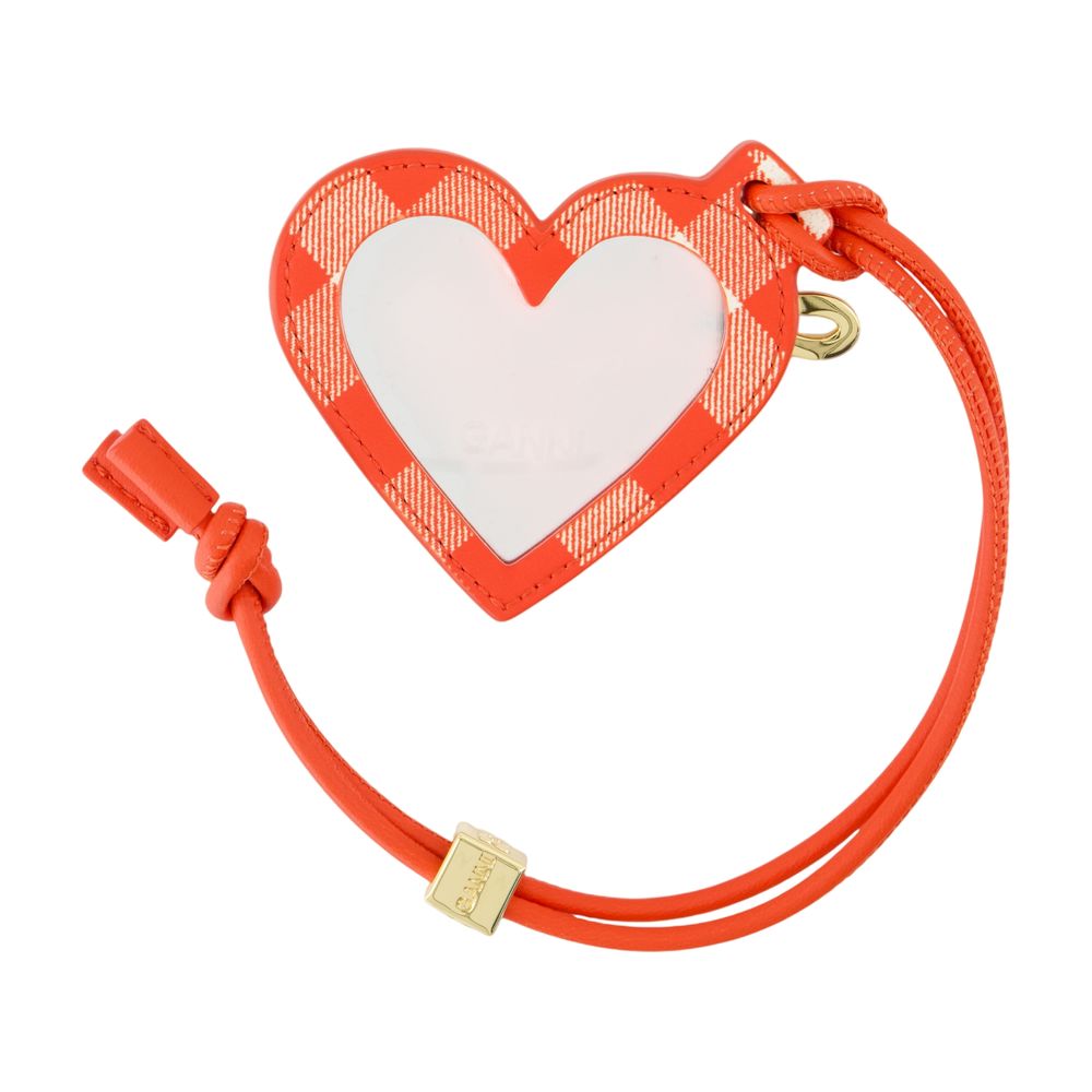 Ganni Bou Heart Keychain — Red