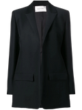 Valentino Tailored Silk-Wool Blazer — Black
