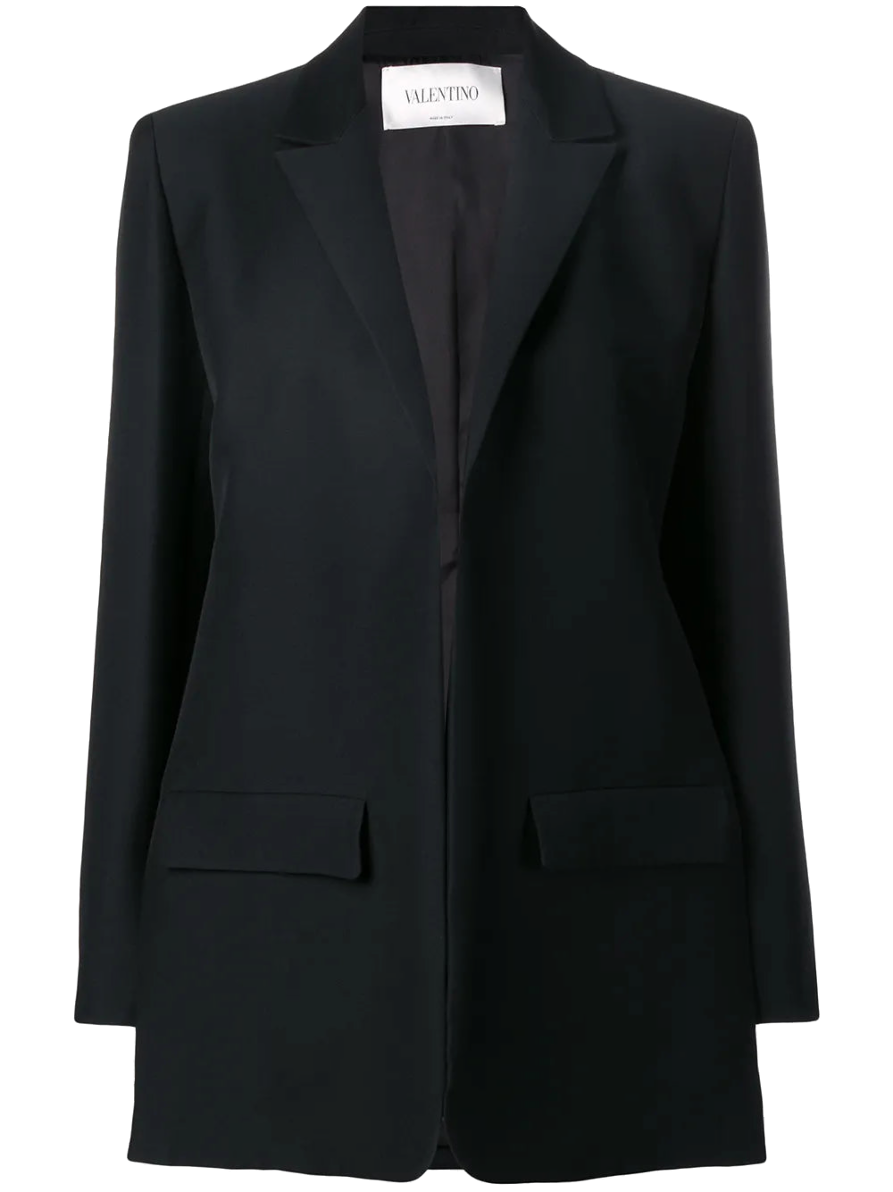 Valentino Tailored Silk-Wool Blazer — Black