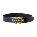 Isabel Marant Gold-Studded Leather Belt — Black