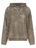 Brunello Cucinelli Linen Openwork Hoodie — Brown