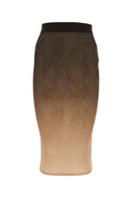 Andrea Adamo Ombré Rhinestone Skirt — Beige
