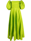 Valentino Silk-Blend Off-Shoulder Dress — Yellow