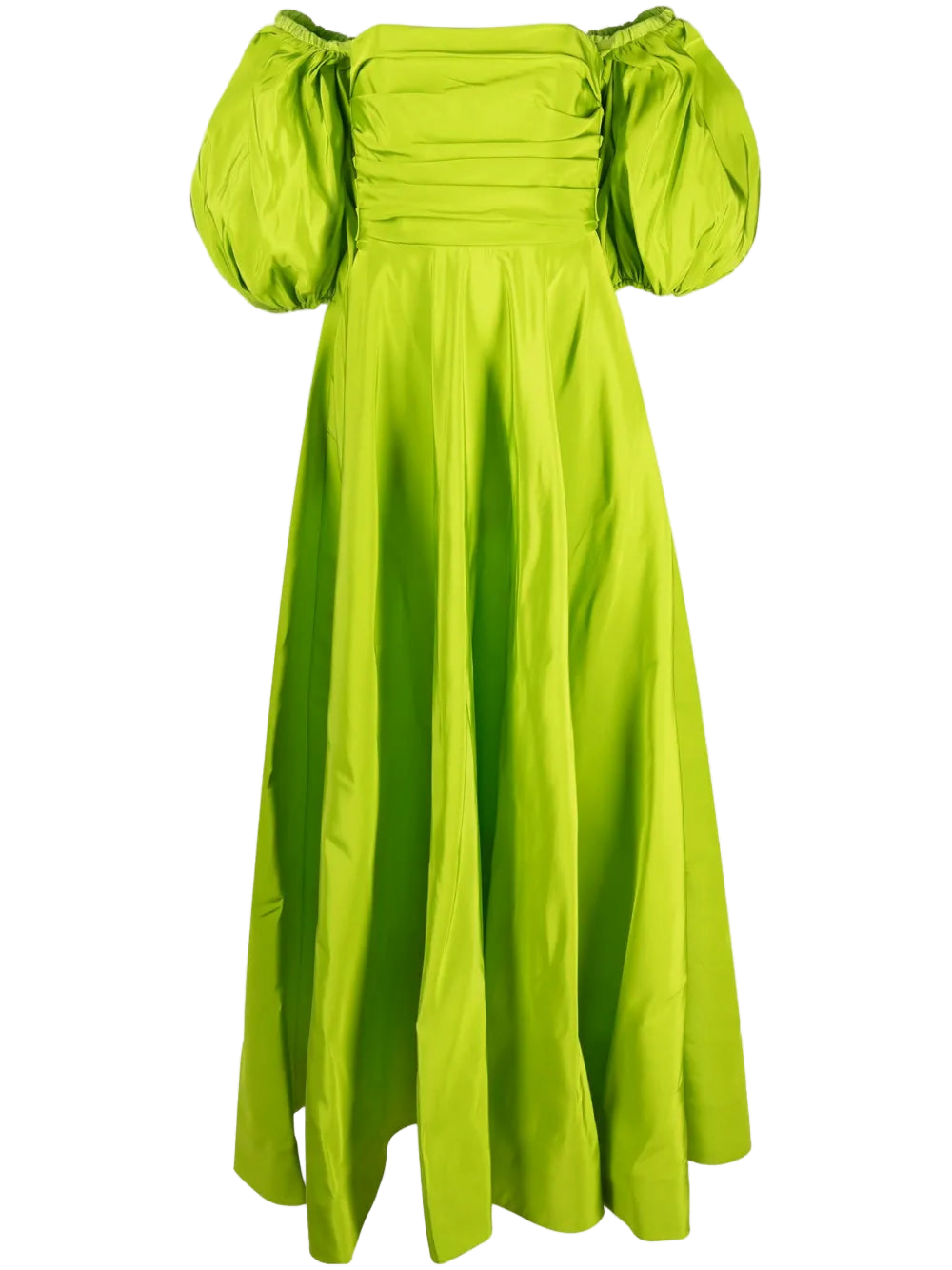 Valentino Silk-Blend Off-Shoulder Dress — Yellow