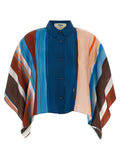 Fendi Venetian Stripes Silk Blouse — Blue