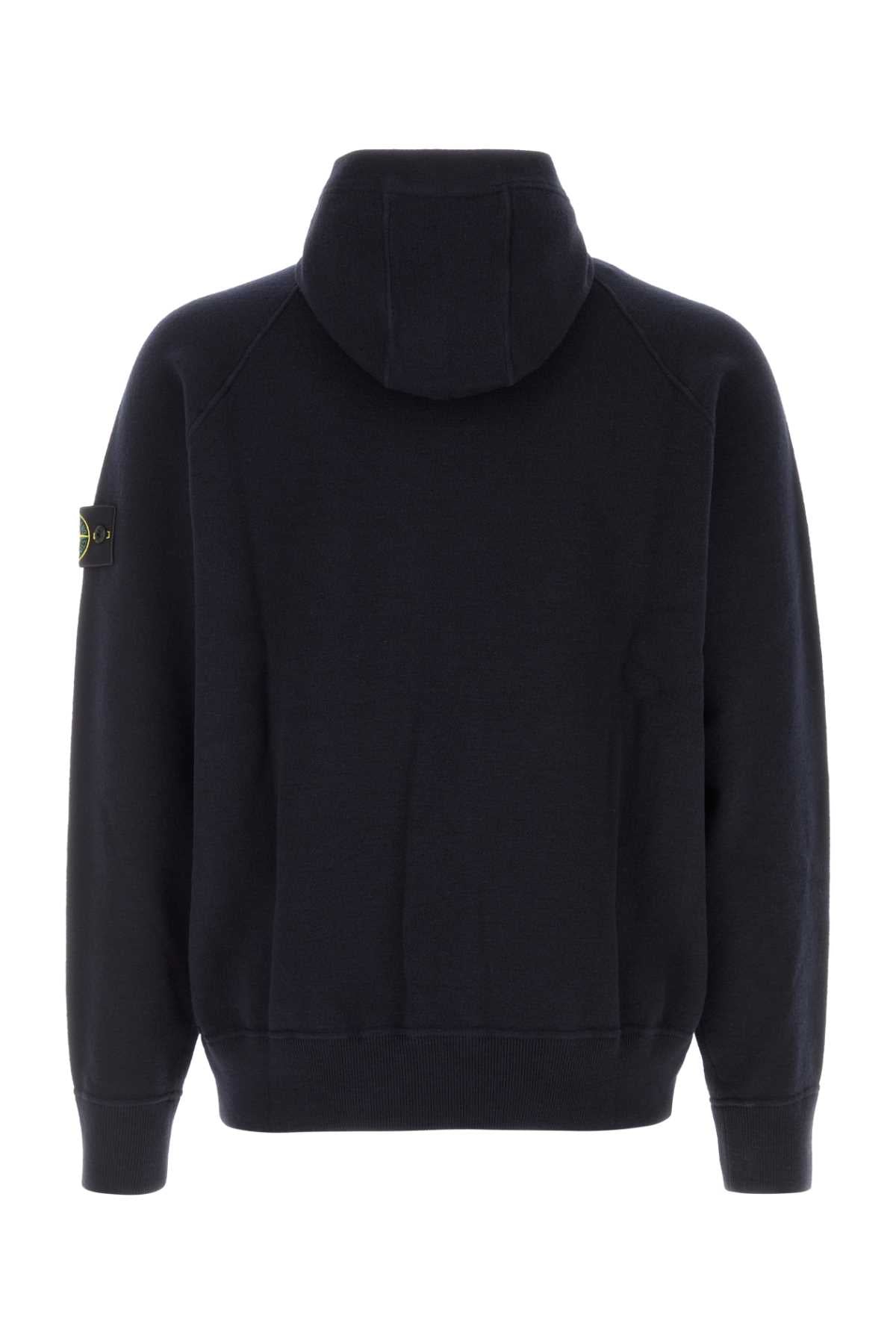 Stone Island Virgin Wool Blend Hoodie — Navy