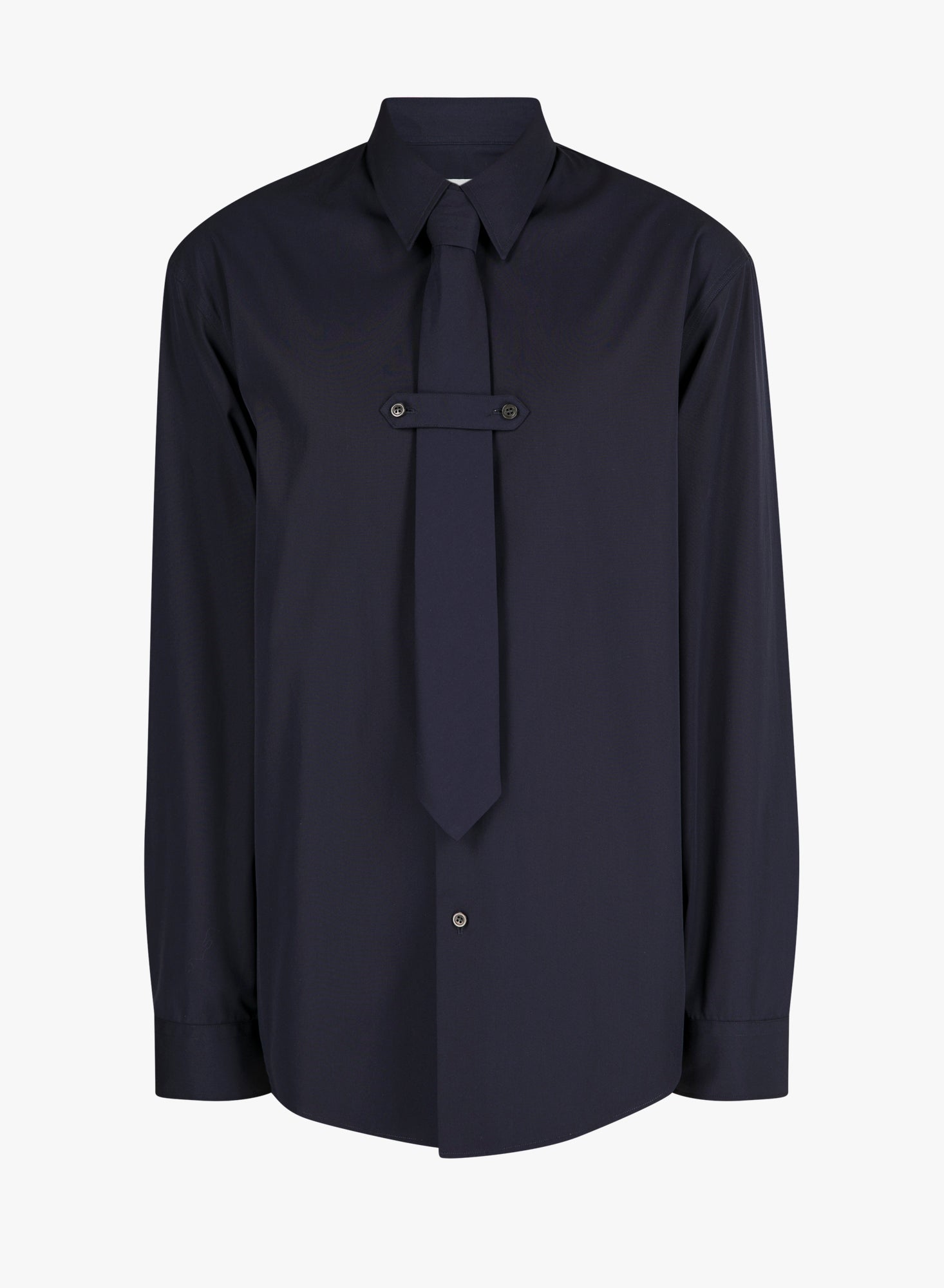 Dries Van Noten Cotton Popeline Shirt — Navy