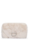 Roger Vivier Quilted Faux Fur Shoulder Bag — Beige