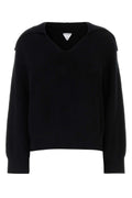 Bottega Veneta Ribbed Cotton Polo — Black
