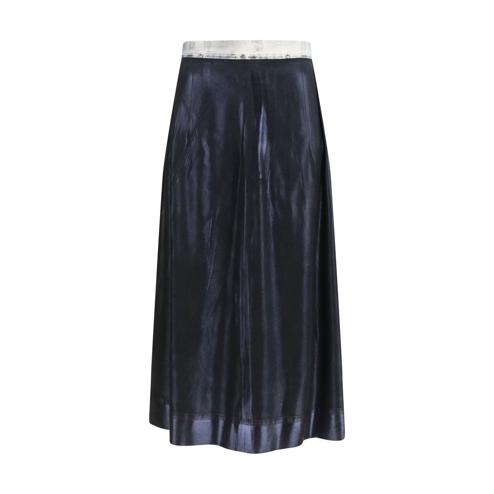 Maison Margiela Foil-Treated Acetate Skirt — Blue