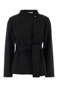 Max Mara Nylon-Elastane Wrap Jacket — Black
