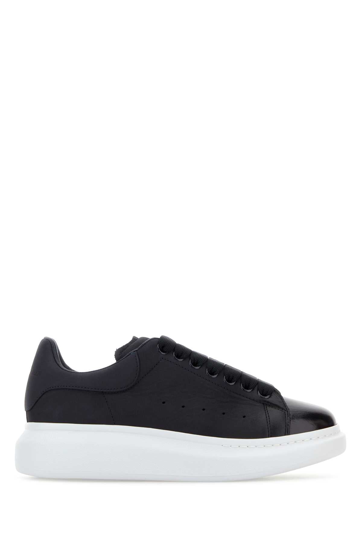 Alexander McQueen Leather Low-Top Sneaker — Black