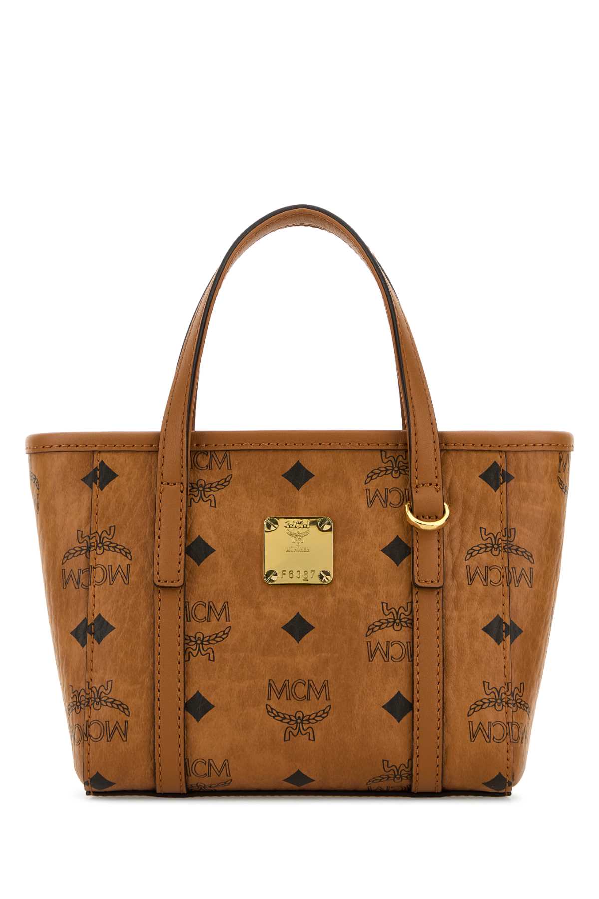 MCM Toni Shopper Shoulder Bag — Cognac