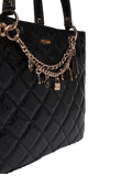 Bolso tote Guess de poliuretano acolchado — Negro