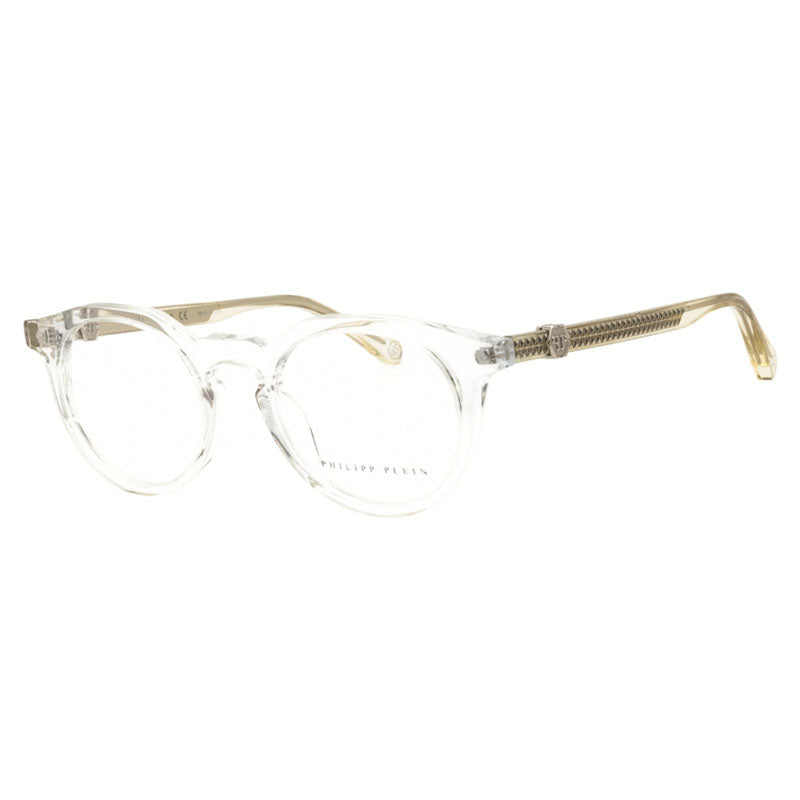 Philipp Plein VPP060M880Y Round Clear-Lens Eyeglasses — Gray
