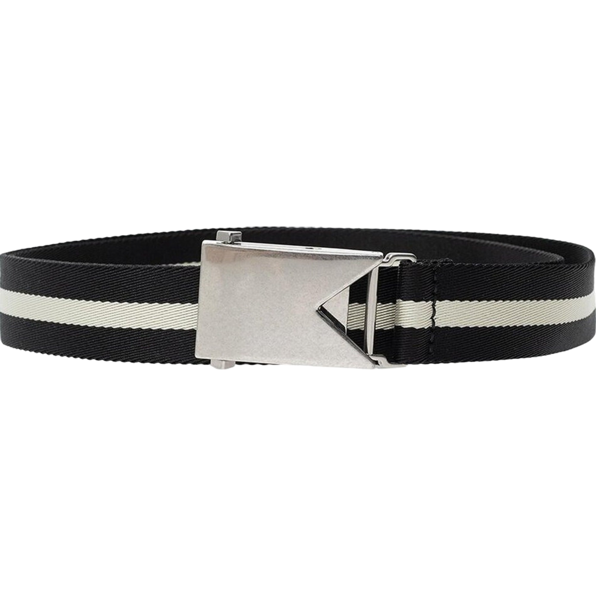 Bottega Veneta Striped Polyester Belt — Black