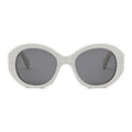 Celine CL4240IS25A Glitter-Embellished Acetate Sunglasses — White