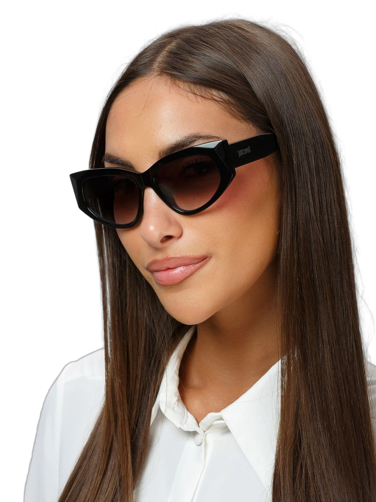 Just Cavalli SJC169 Cat-Eye Acetate Sunglasses — Black