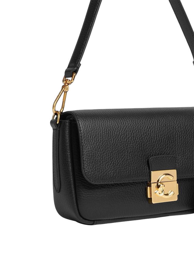 Coccinelle C-Me Lock Shoulder Bag — Black