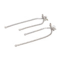Self-Portrait Crystal Bow Dangle Earrings — Silver