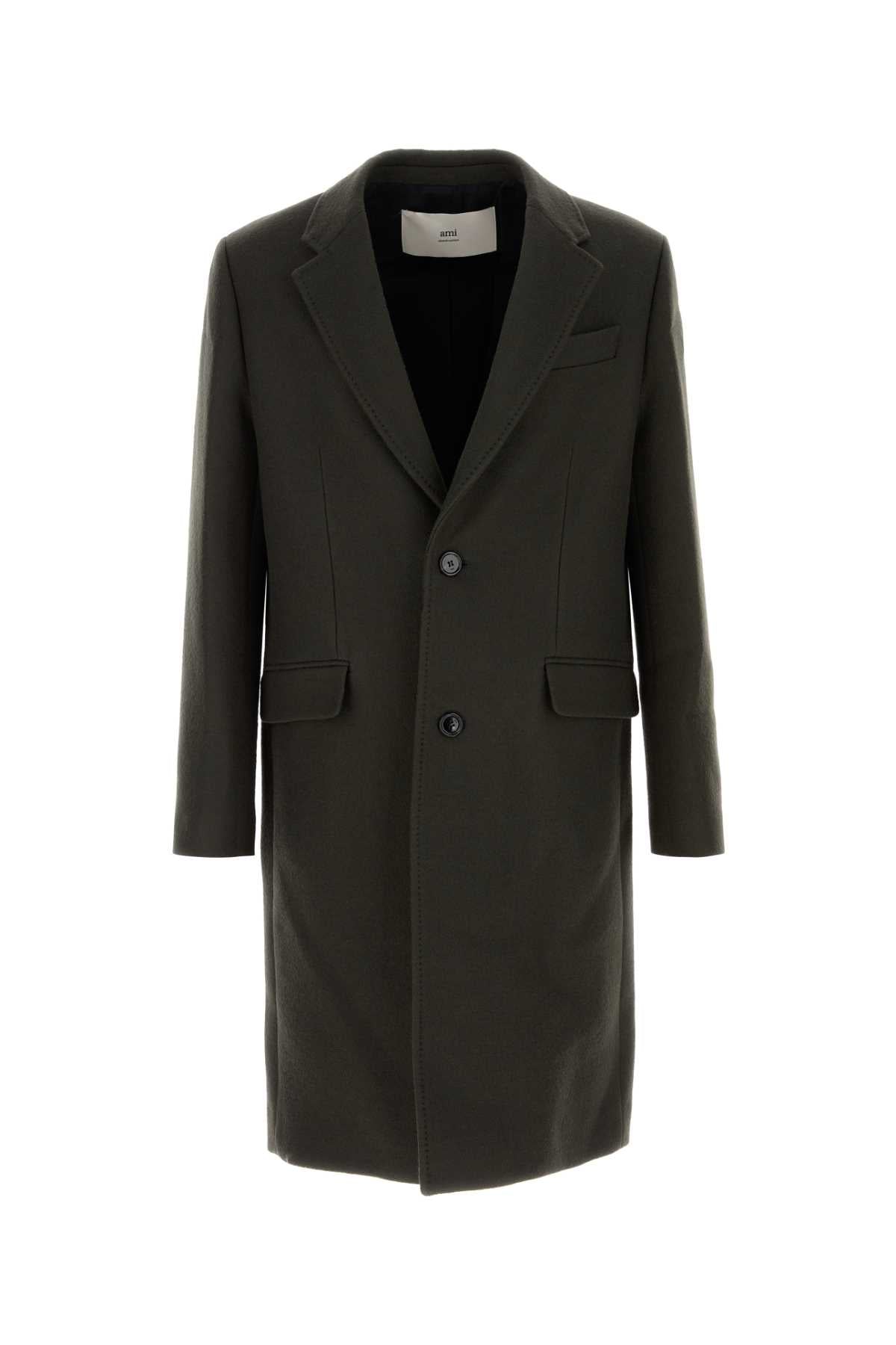 AMI Paris Virgin Wool Coat — Gray