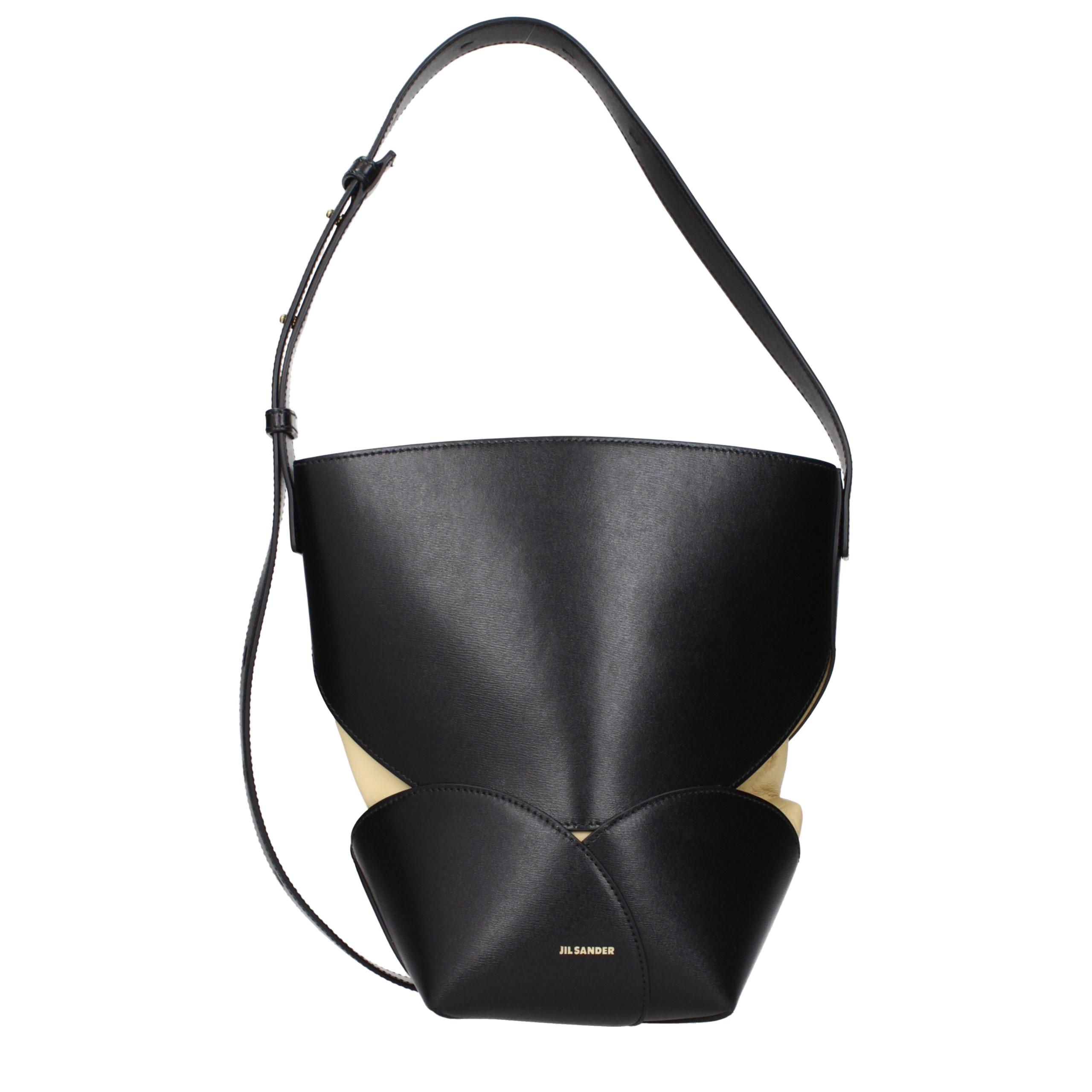 Jil Sander Leather Crossbody Bag — Black