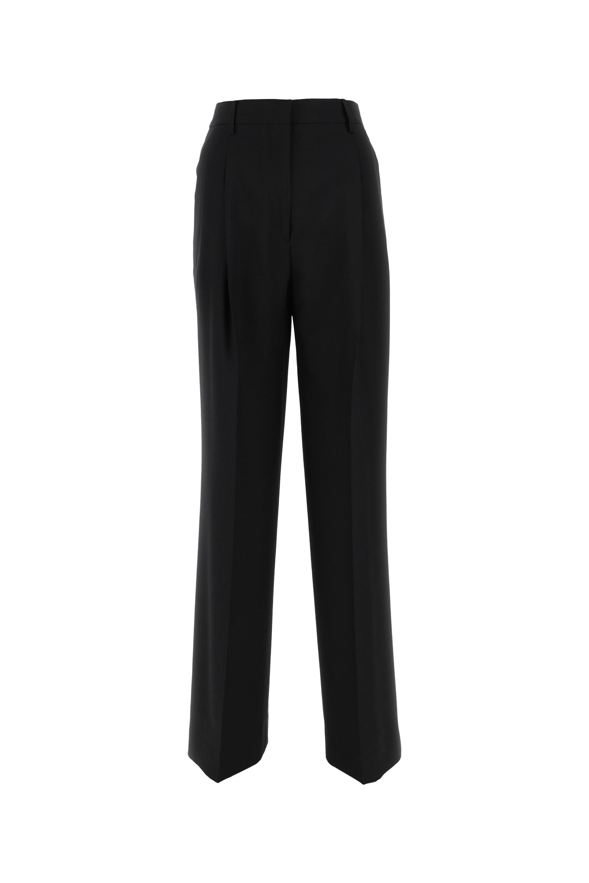 Burberry High-Waisted Wool Trousers — Black