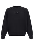 Stone Island Logo-Embroidered Cotton Sweatshirt — Black