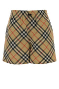 Burberry Checked Canvas Shorts — Beige