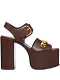 Valentino Garavani VLogo Chain Platform Sandal — Brown