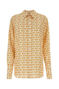 Burberry Eyewear-Print Silk Shirt — Gold