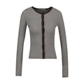 SamsøE SamsøE Striped Cotton Cardigan — Grey