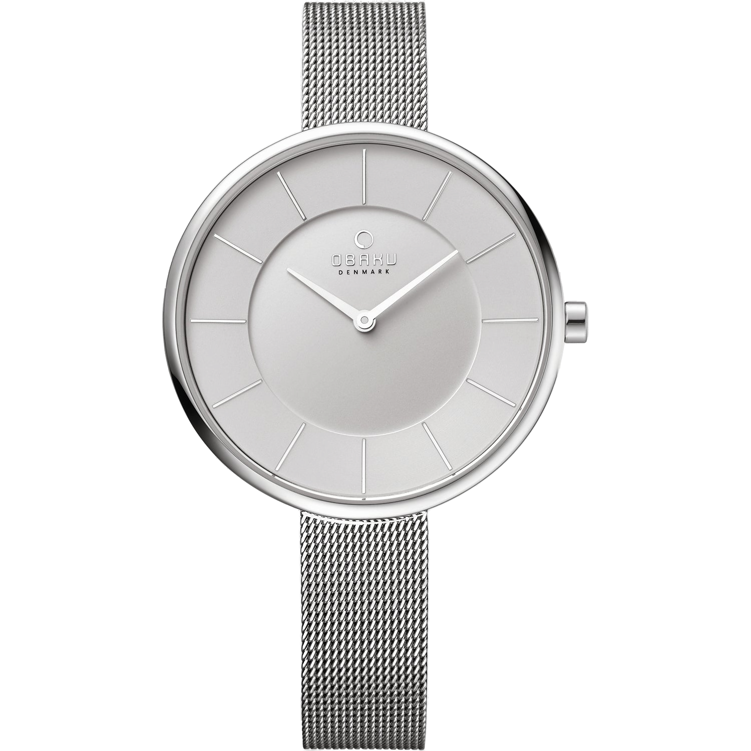 Obaku Stainless Steel Mesh Watch — Silver