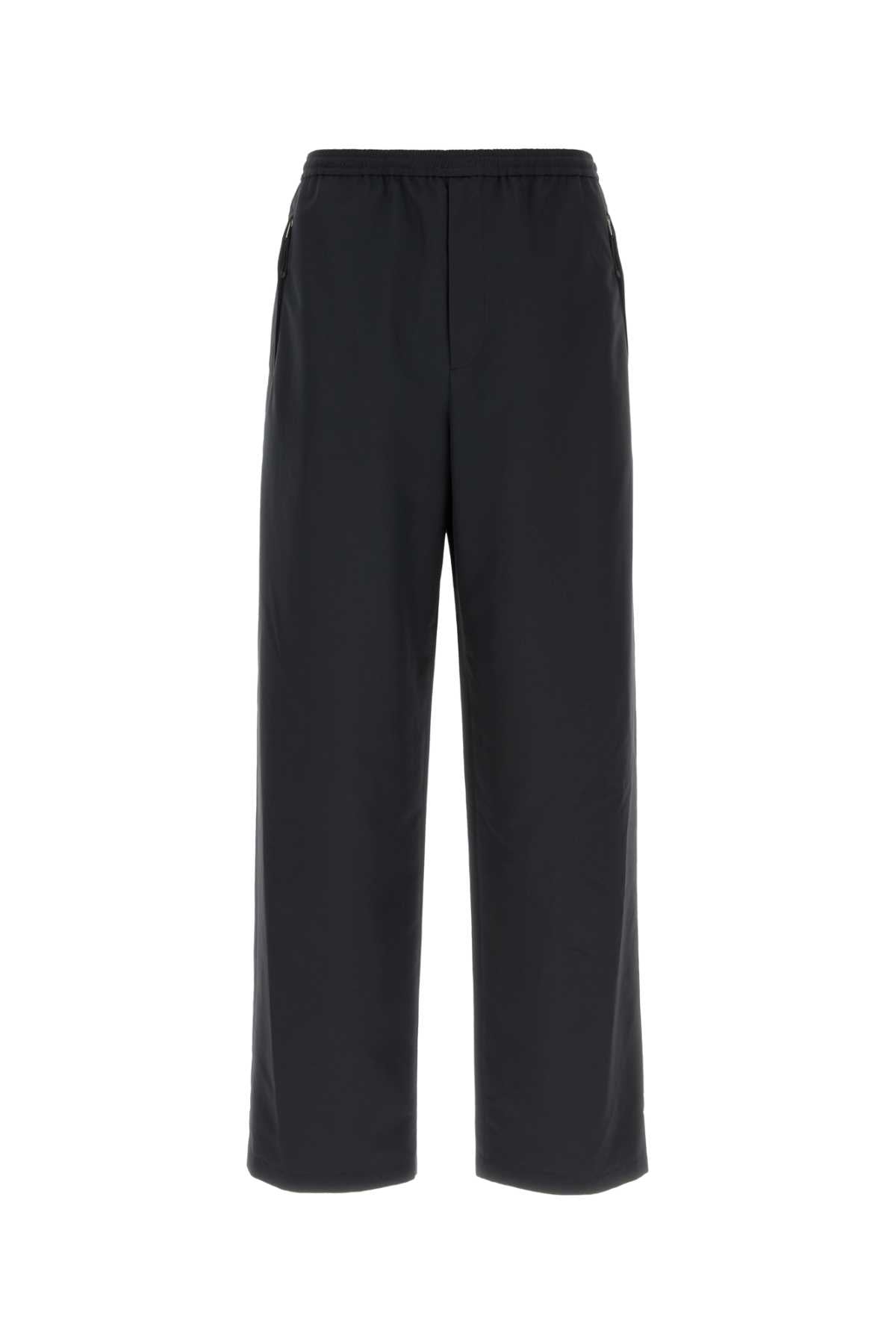 Jil Sander Tech Fabric Wide-Leg Trousers — Black