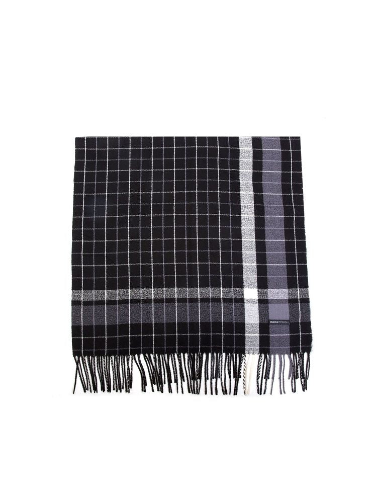 Momo Design Plaid Woven Scarf — Black