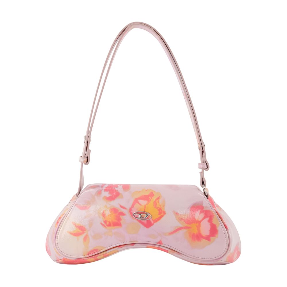 Diesel Floral-Print Faux Leather Shoulder Bag — Pink