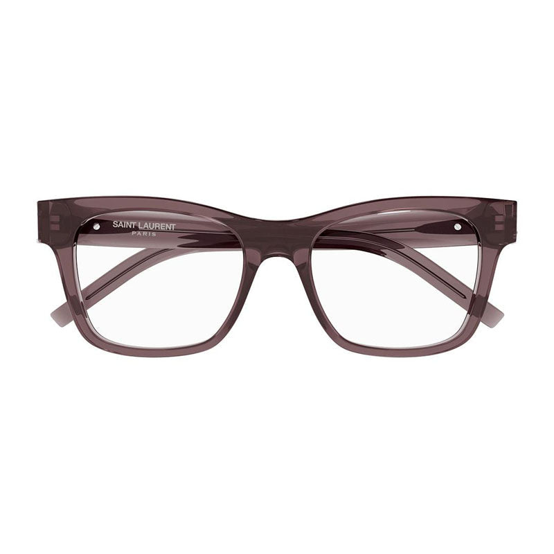 Saint Laurent SLM118003 Square-Frame Acetate Eyeglasses — Brown