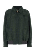 Miu Miu Checked Cotton Jacket — Green