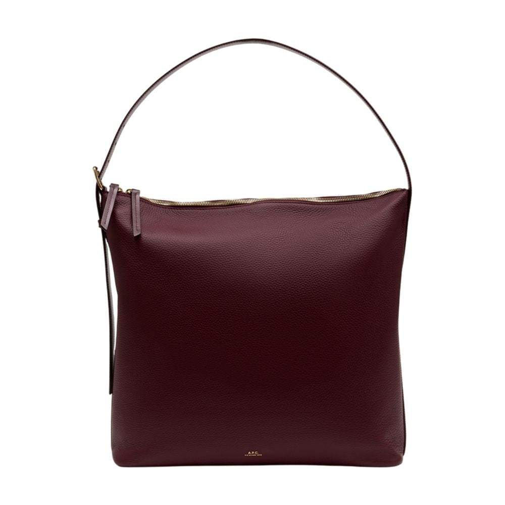 A.P.C. Vera Maxi Shoulder Bag — Burgundy